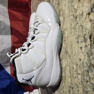 White and Blue High-Top Sneakers